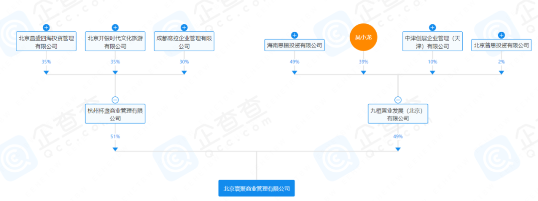 北京寰聚商业管理有限公司股权结构，图片来自企查查。